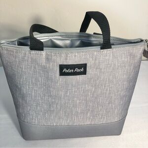 Office Lunch Bag Insulated Polar Pack Classic Thermal Tote Gray Minimalist